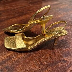 Gold Kitten Heels Topshop sz 9